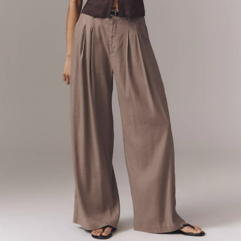 Maeve Wide Leg Pants in Taupe